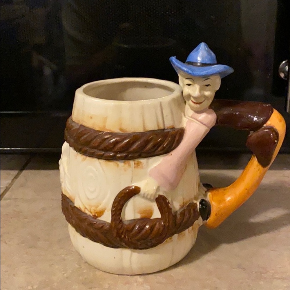 Vintage cowboy handle mug